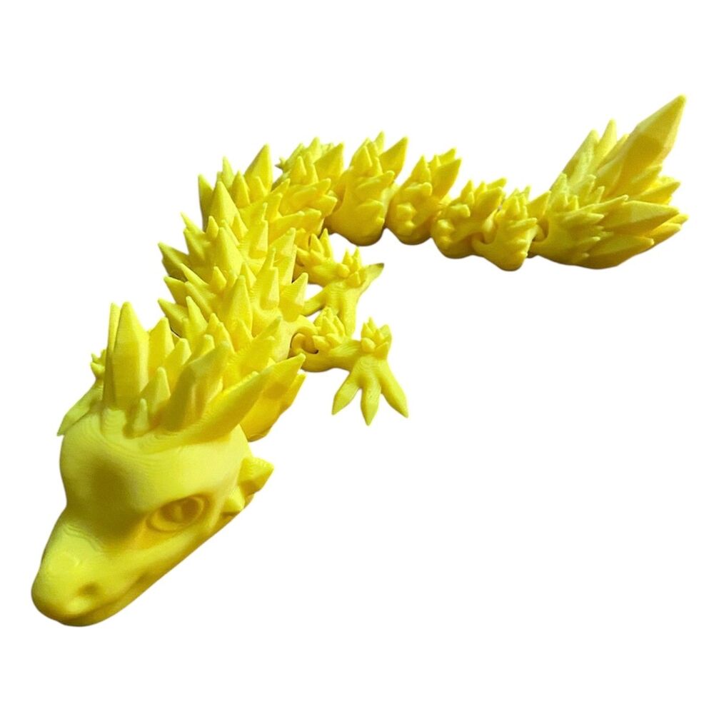 3D Printed - 8" Baby Crystal Dragon - Yellow - #3408-10